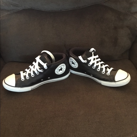 black leather converse size 7